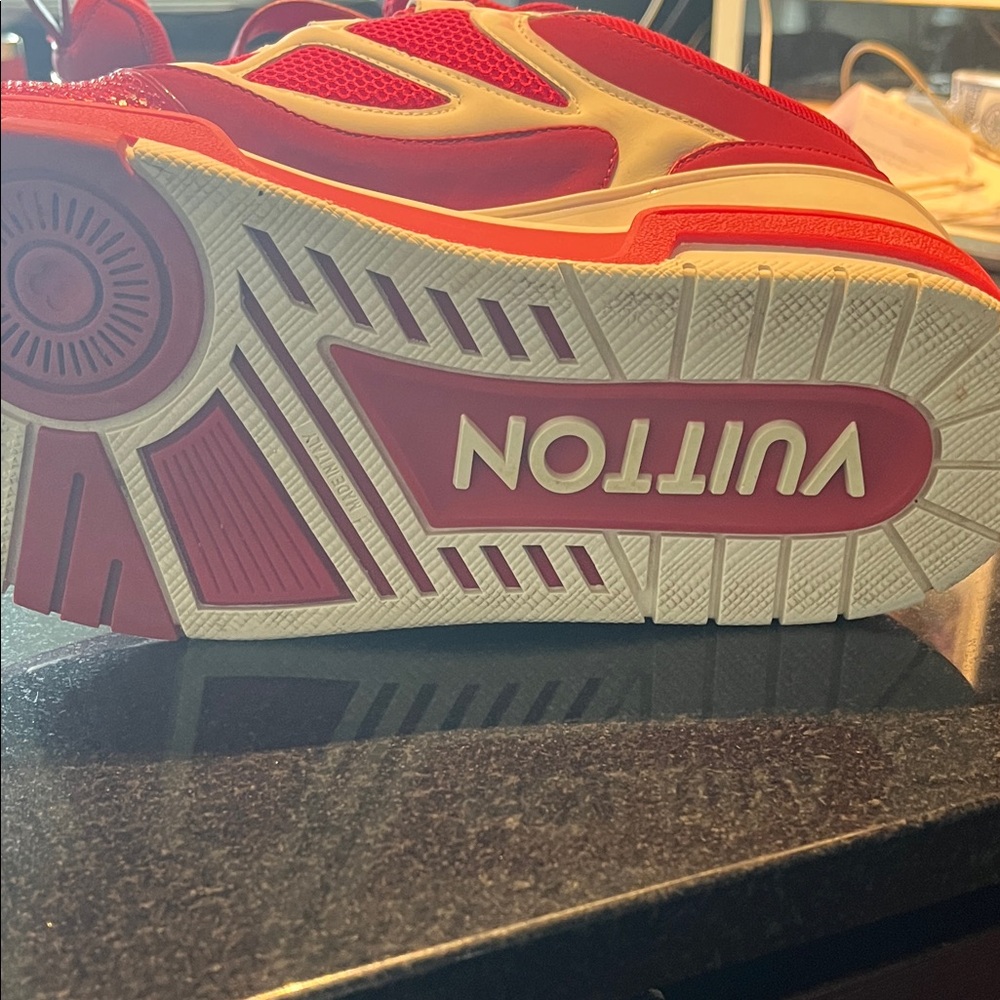 Louis Vuitton Vibrant Red and White Skate Sneakers - Picture 5 of 13